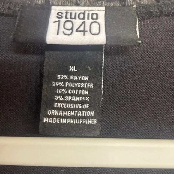 Studio 1940 black cardigan with ruffle detail XL - Picture 5 of 5